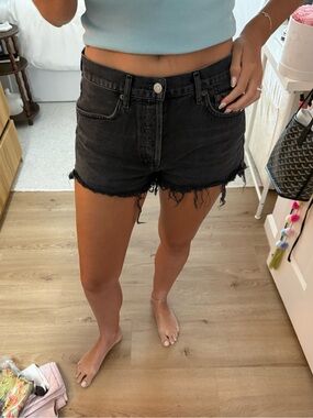 AGOLDE Parker Black Denim Shorts